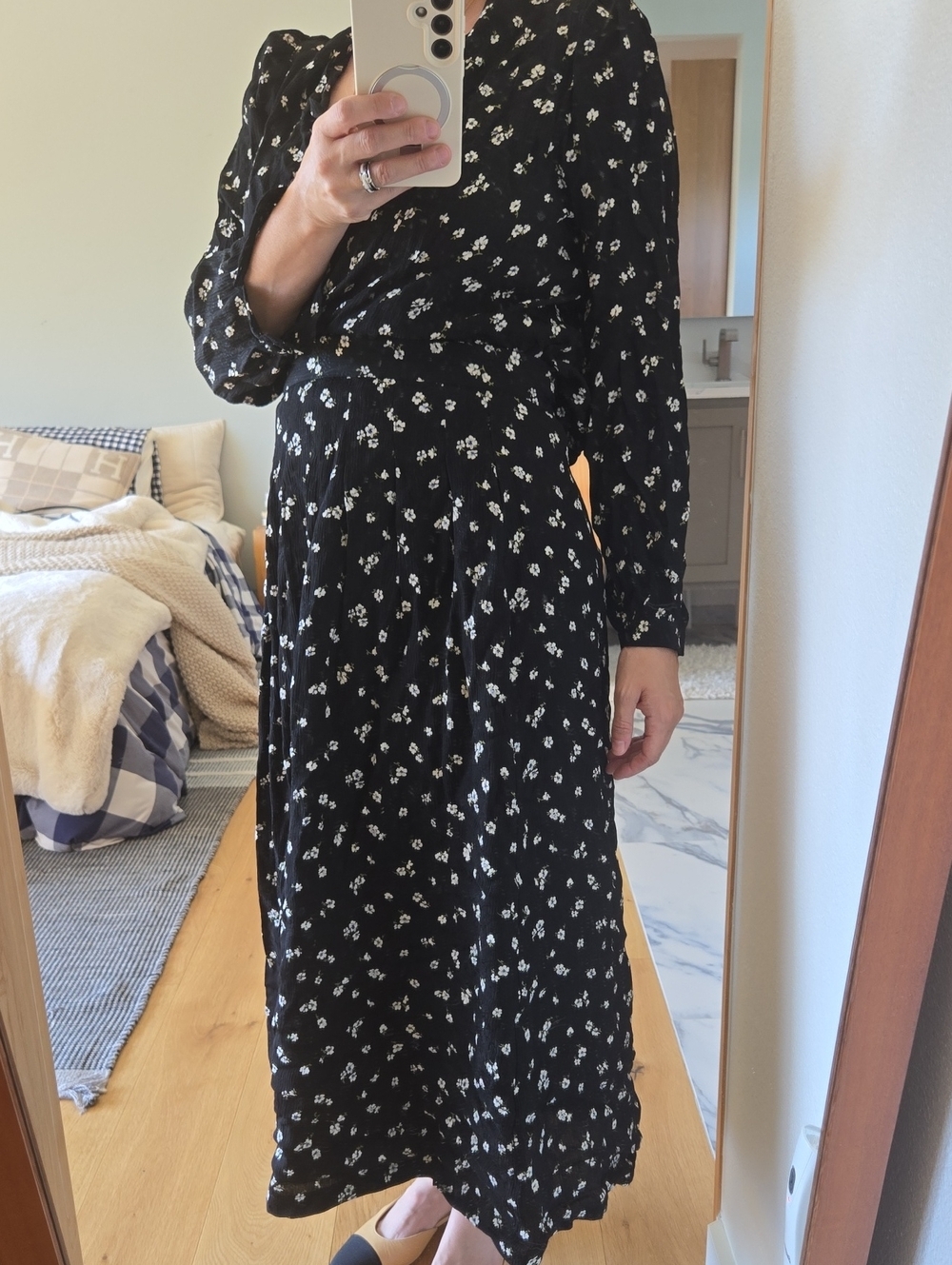Sezane Floral Blouse and Skirt Set, GUC, French Chic, Quiet Luxury Paris